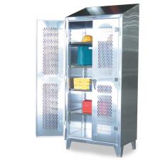 36x24x72 Stainless Ventilated Shelf Cabinet,Flat Top